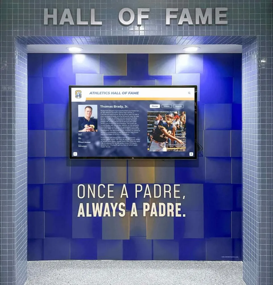 Athletic facility recognition wall