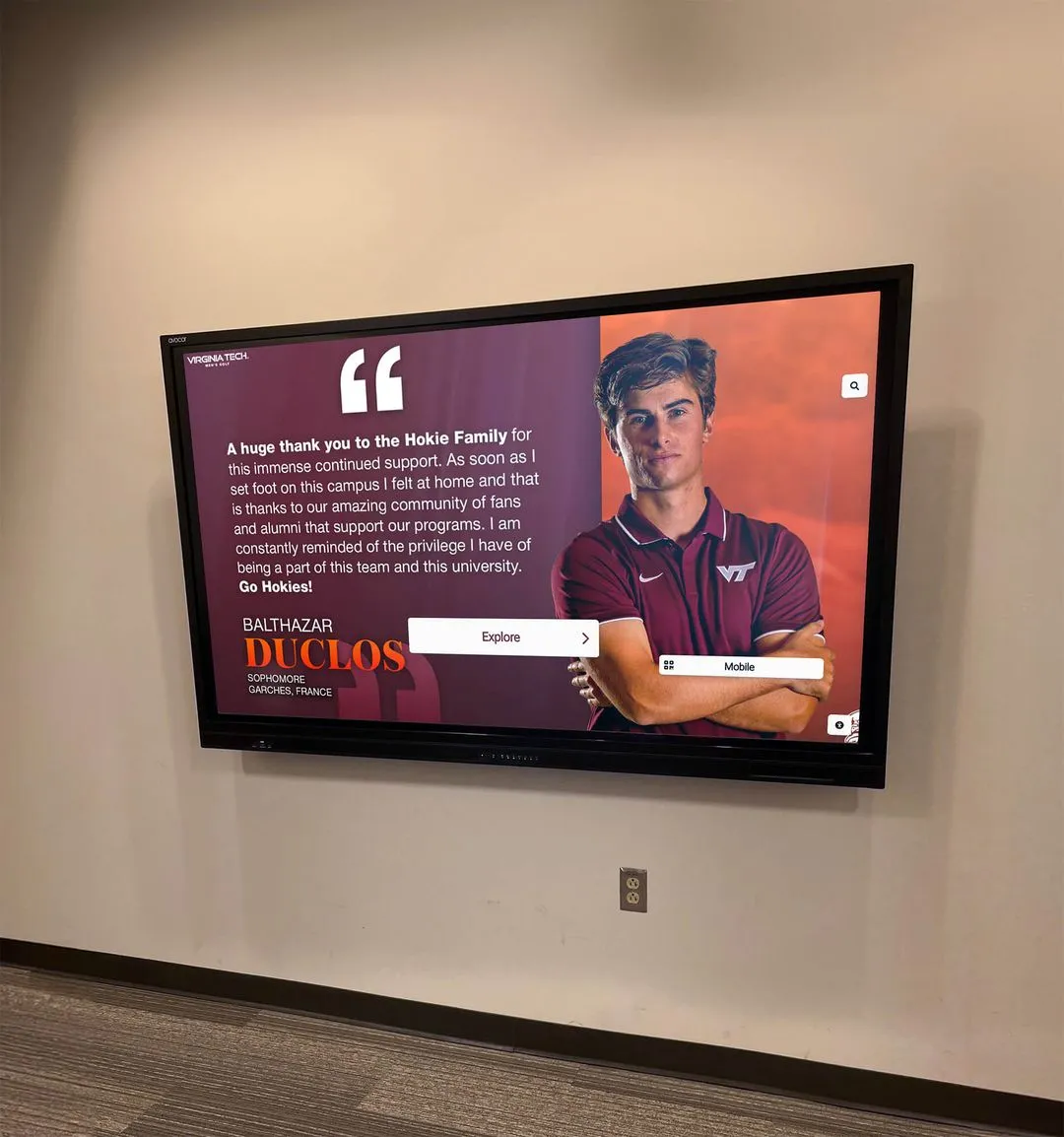 Virginia Tech athletic display